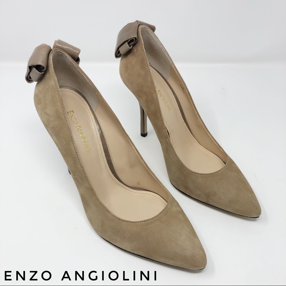 Enzo Angiolini Taupe Suede Eu Padilla Stilettos 9M - Picture 1 of 8